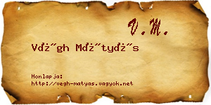 Végh Mátyás névjegykártya